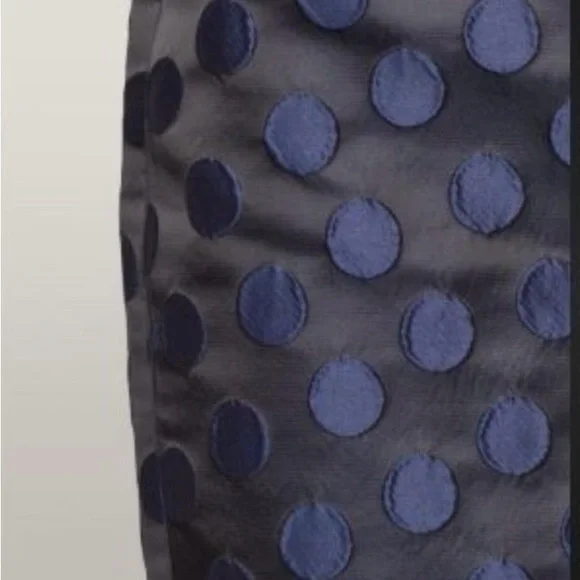 New J. Crew Sz 6 Elegant Navy Blue Brocade Polka Dot Pencil Skirt - Picture 5 of 7